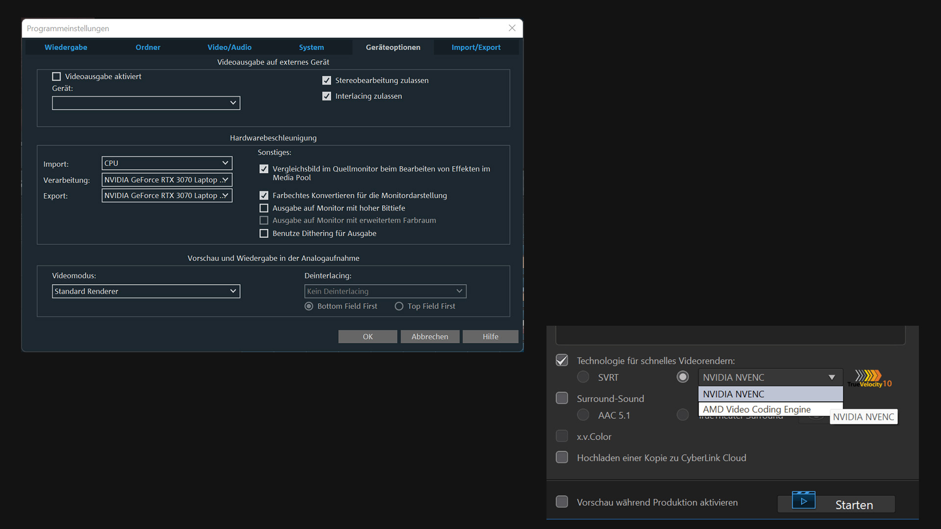 asus magix gpu cyberlink pd365 export einstellungen