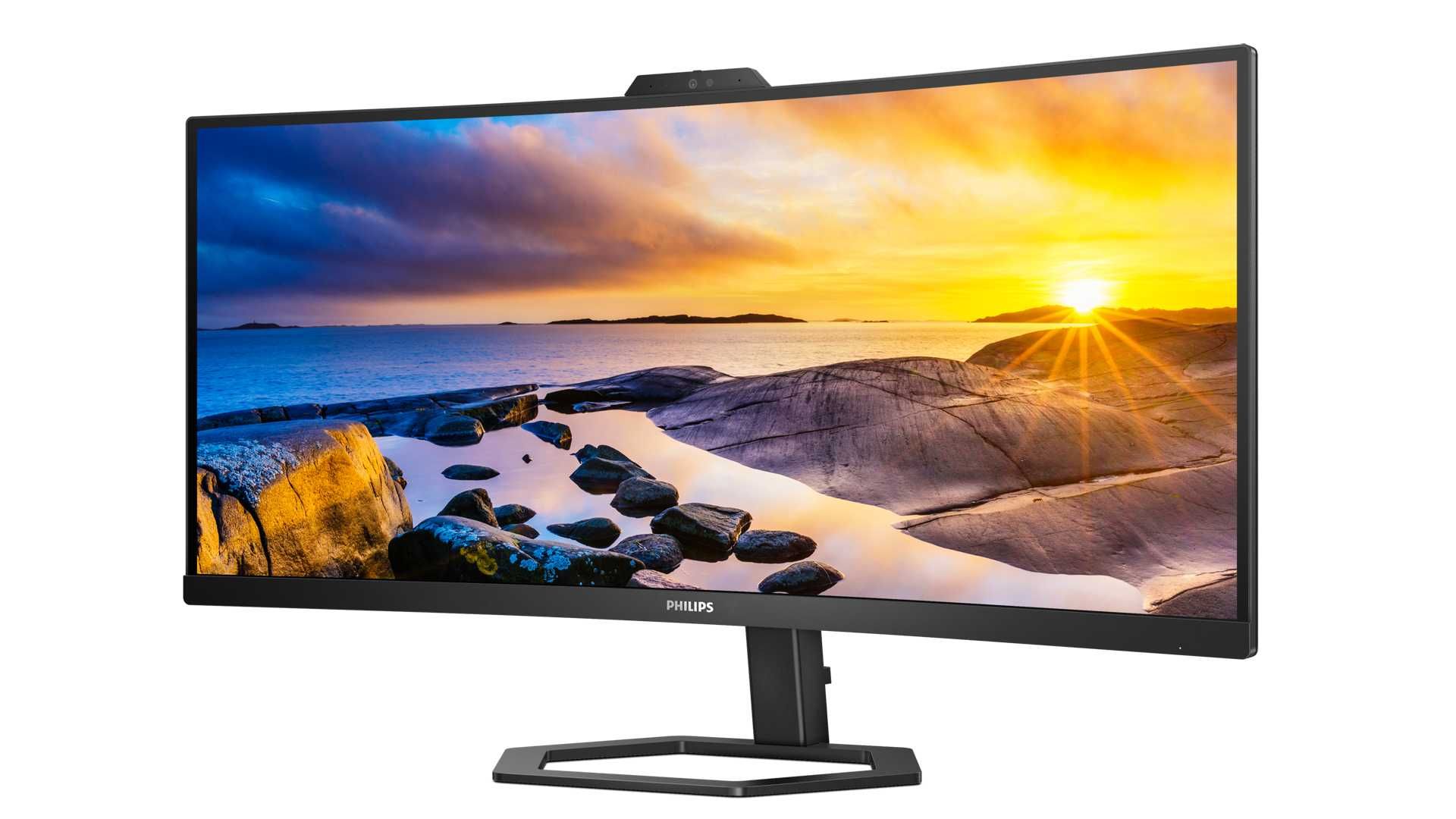 Philips 34E1C5600HE: 34-Zoll-Curved-Monitor mit QHD-Auflu00f6sung und USB-C