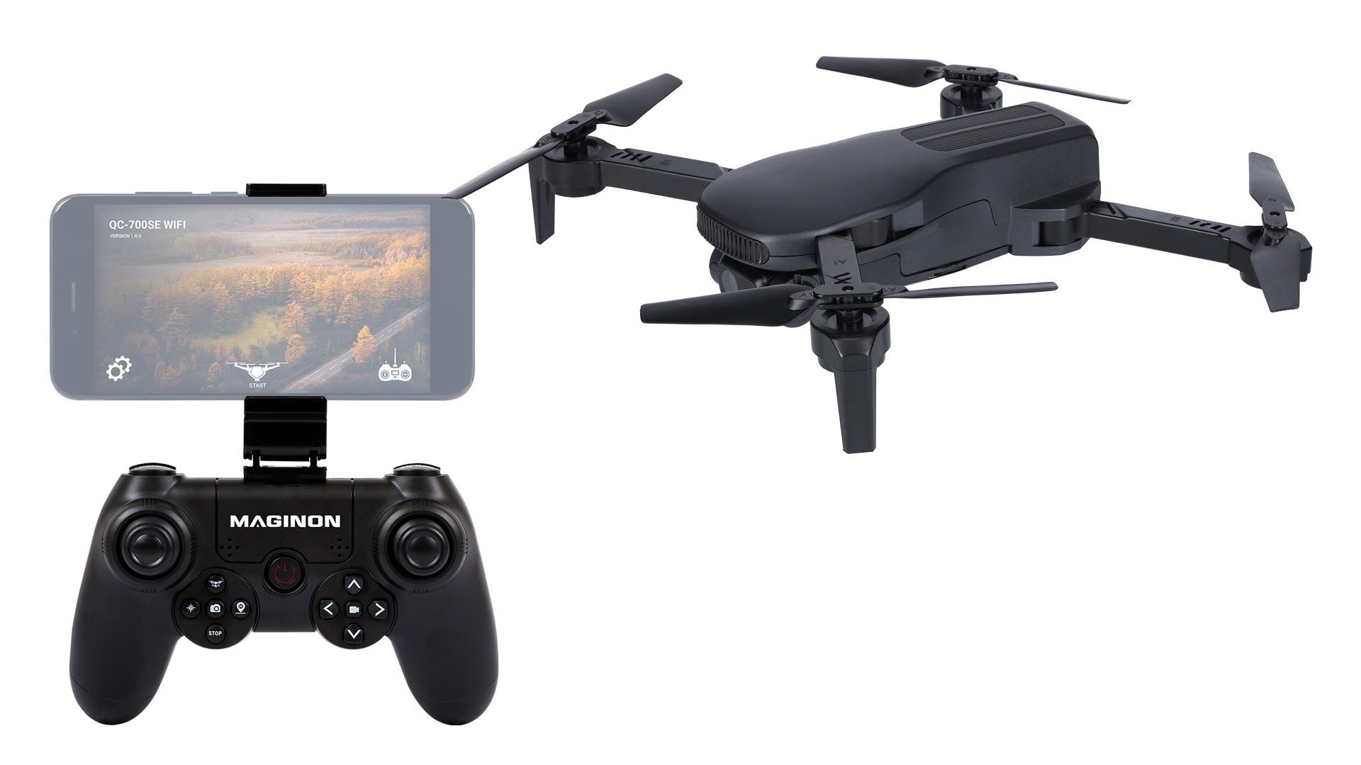 Maginon QC-800SE WiFi: fu00fchrerscheinfreie Full-HD-Kameradrohne fu00fcr Einsteiger