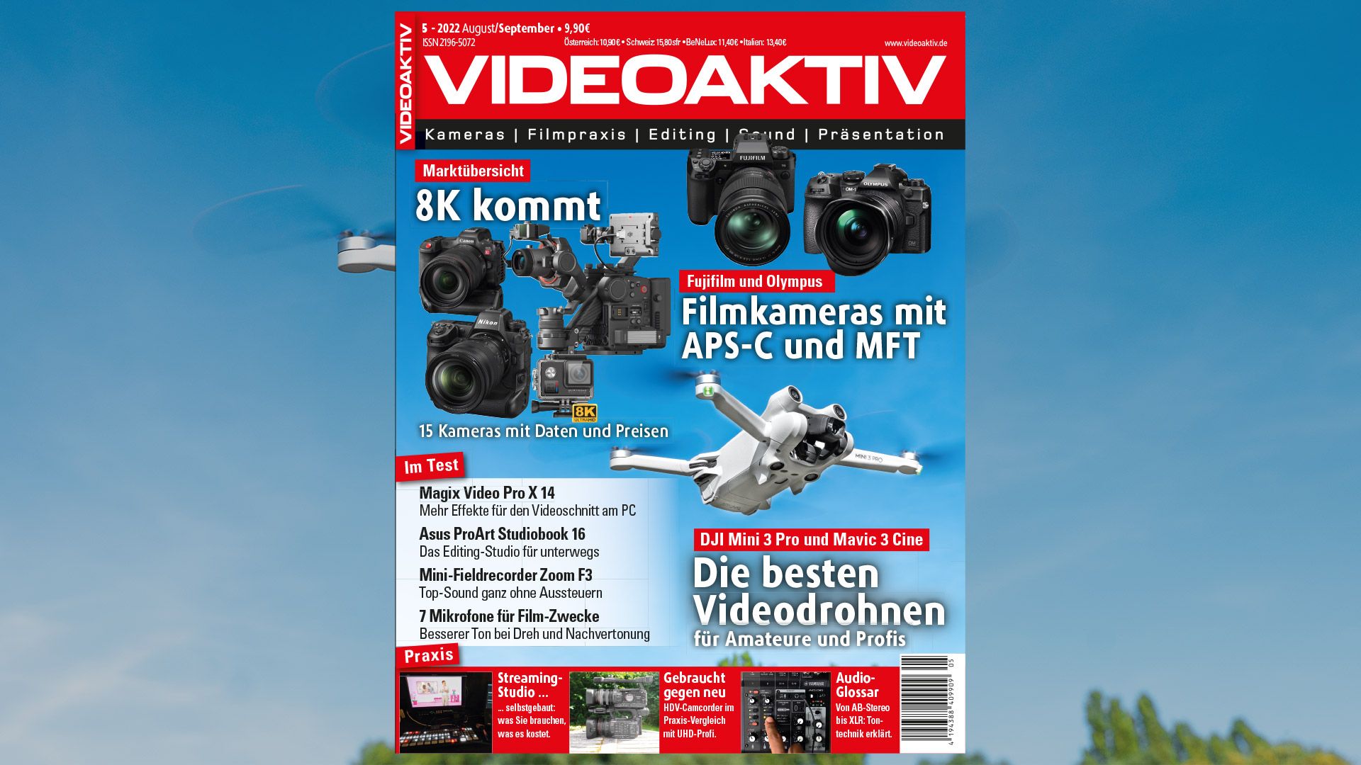 VIDEOAKTIV 5/2022: heiu00dfe Tests - DJI Mavic 3 Cine, Olympus OM-1, Zoom F3
