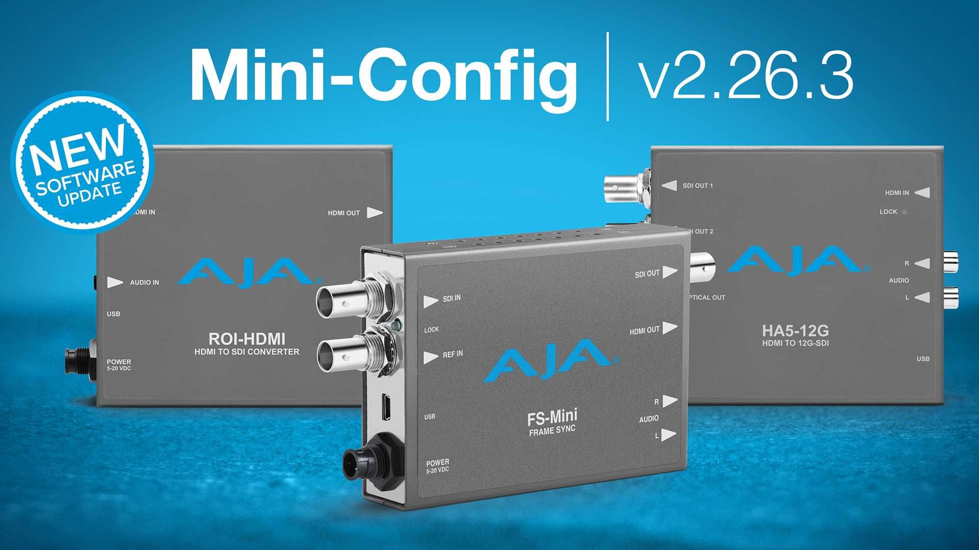 Aja Mini-Config v2.26.3: neues Update bringt HDR-Metadaten-Pass-Through und BT.2020