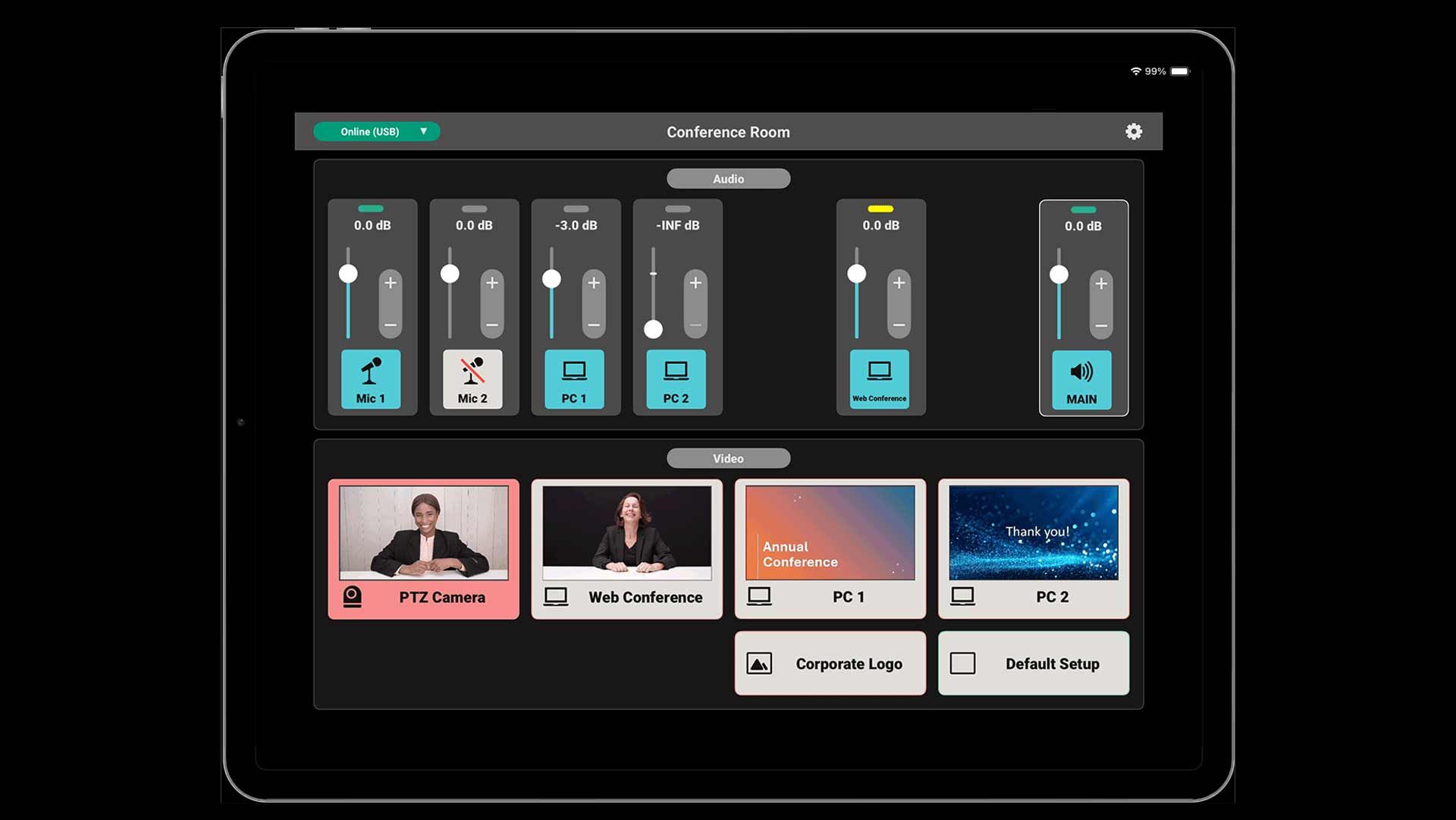Roland VenuSet-App: vereinfachte Mischer-Steuerung
