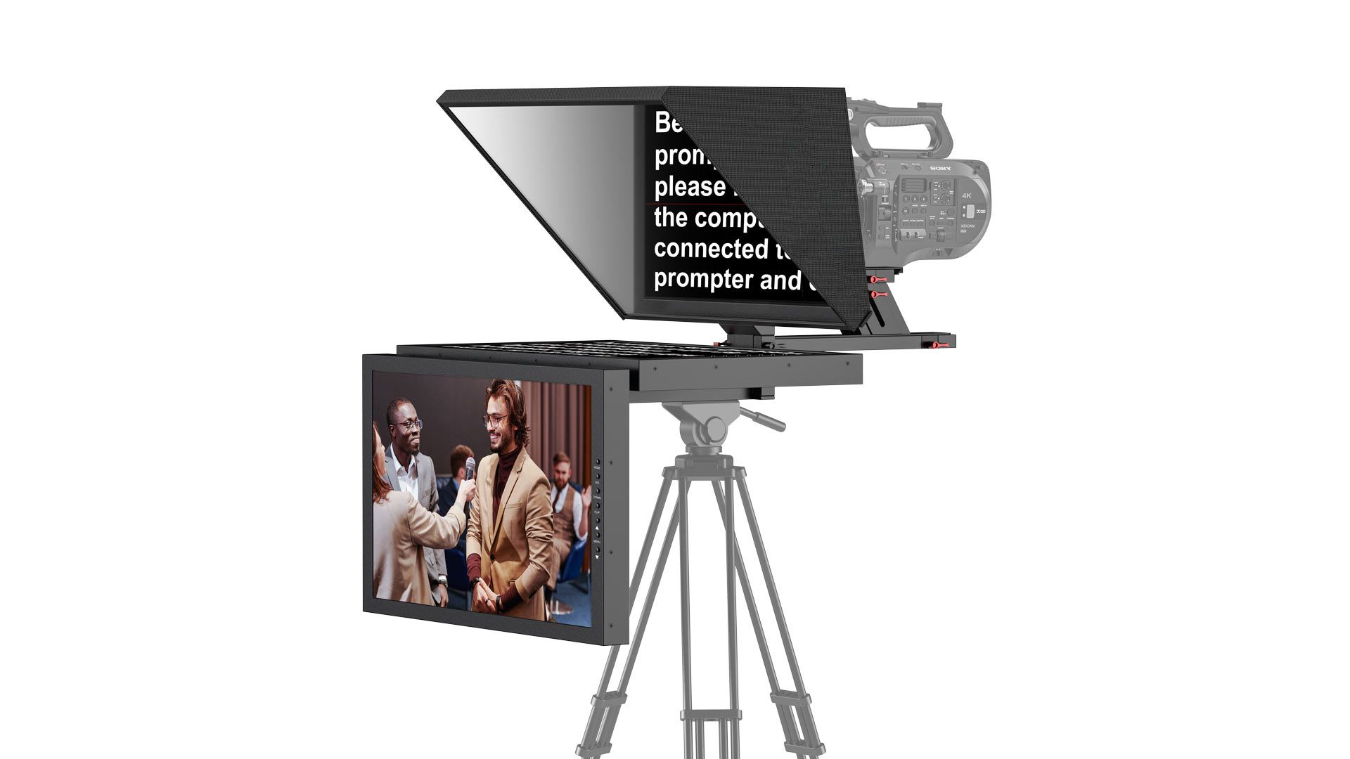 Desview Teleprompter in drei Gru00f6u00dfen, Timer und neuer Preview-Monitor