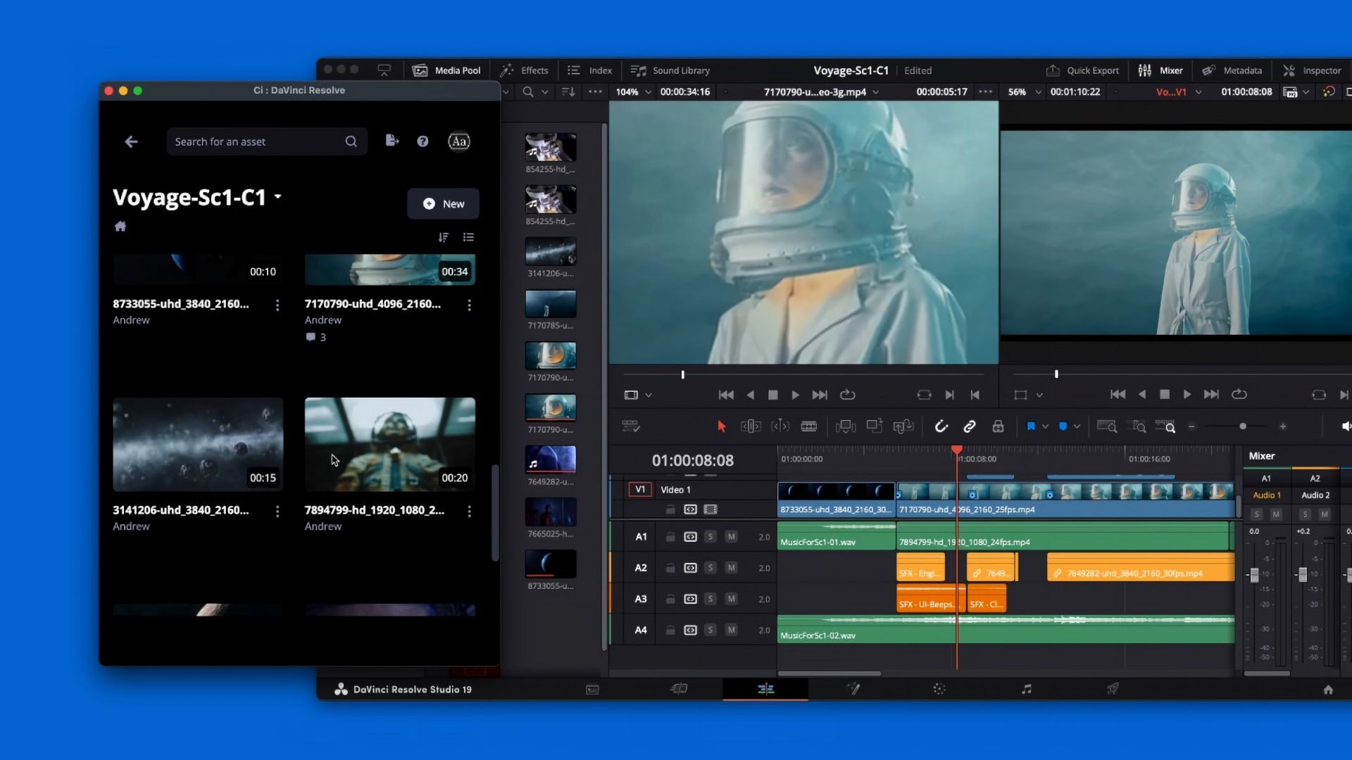 Sony Ci Media Cloud: Panel-Erweiterung fu00fcr DaVinci Resolve Studio