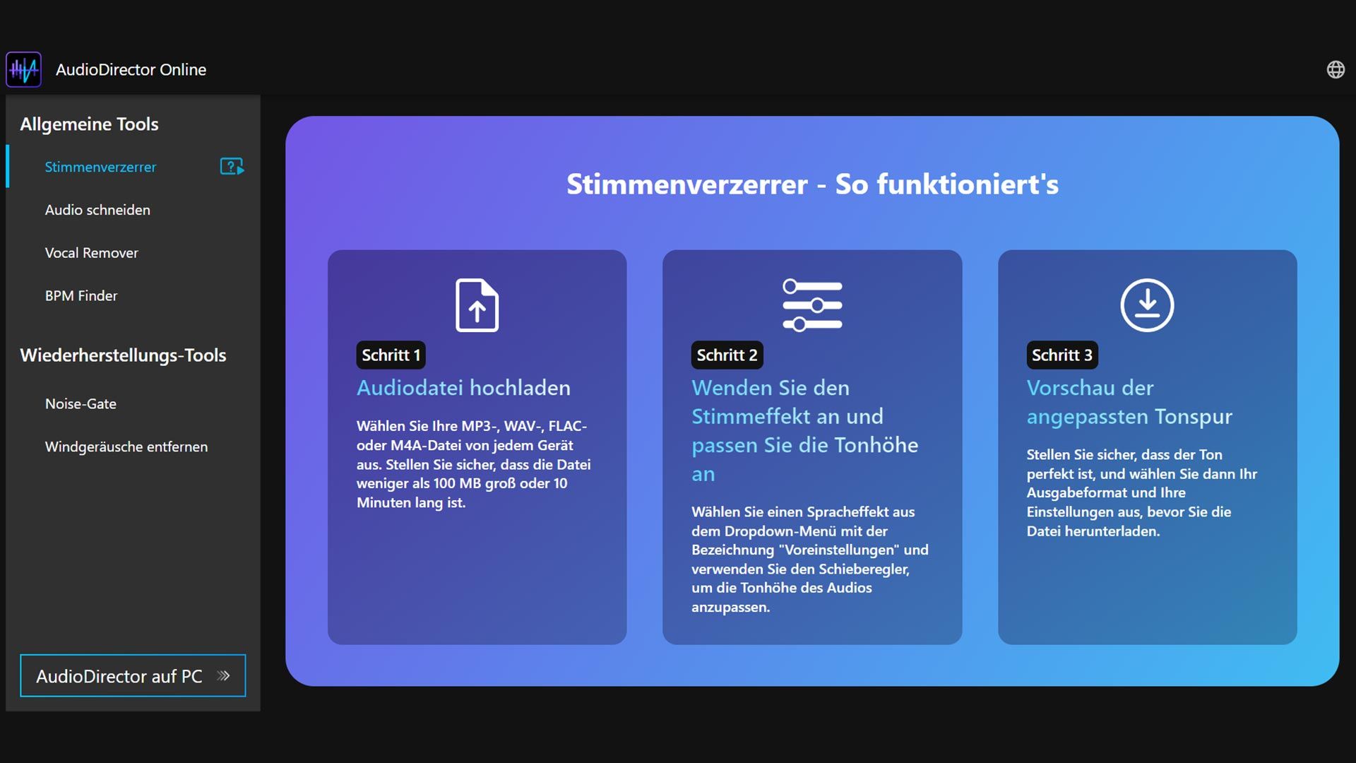 CyberLink AudioDirector Online: kostenfreier Audio-Editor komplett online