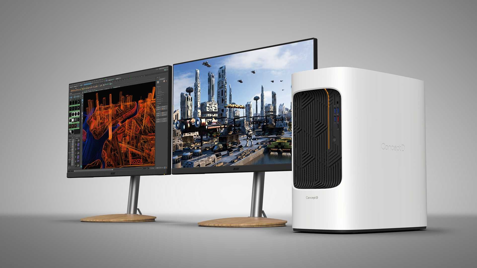 Acer ConceptD 500, ConceptD 100: neue Desktop-PC mit aktuellen Intel- und Nvidia-Chips
