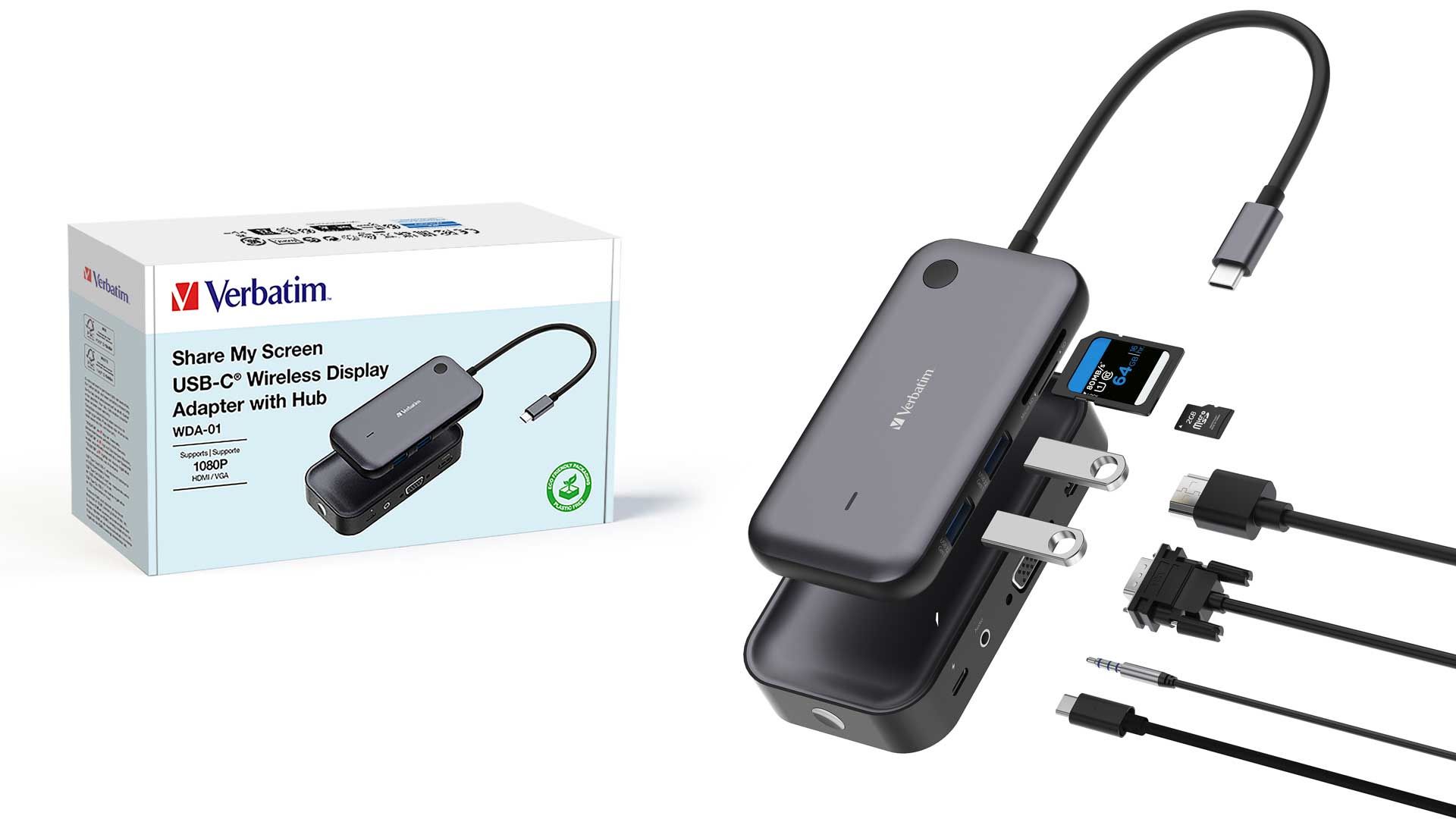 Verbatim Share My Screen: kabellos pru00e4sentieren mit 1080p oder 4K