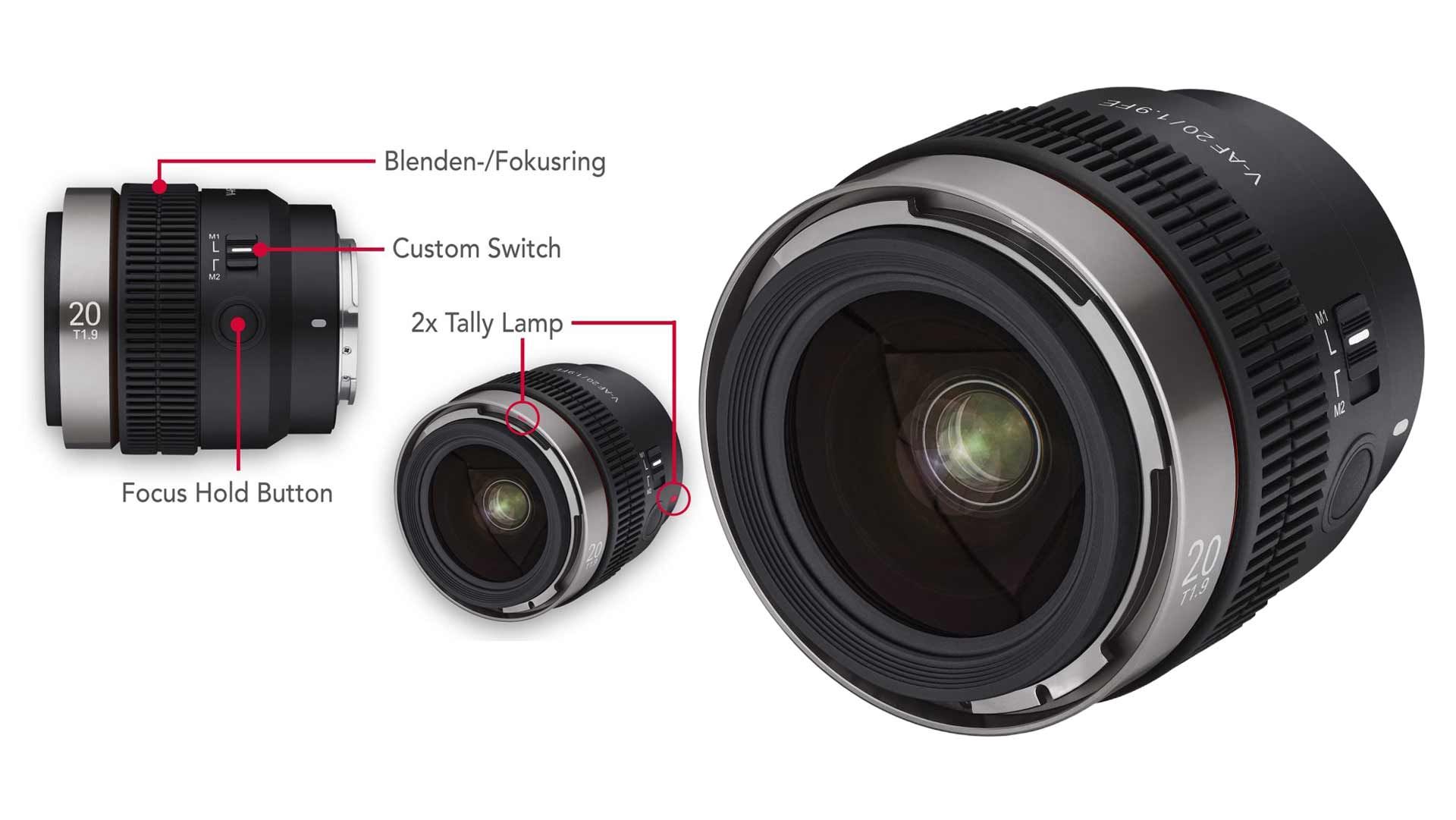 Samyang V-AF 20mm T1.9 und 1.7x Anamorphic Adapter